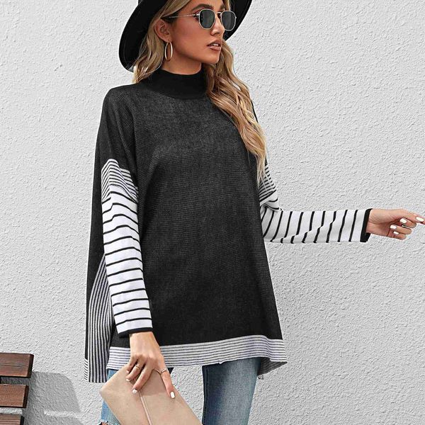 women's sweaters foreign trade women's bat sleeve stripes semi -high -neck sweater knitwear sweater korean fashion sueter mujer l2, White;black
women's sweaters foreign trade women's bat sleeve stripes semi -high -neck sweater knitwear sweater korean fashion sueter mujer l2, White;black