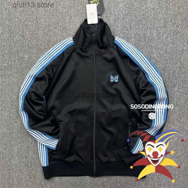 men's jackets blue stripe needles jacket men women casual coats butterfly embroidery jackets awge outerwear t230718, Black;brown
men's jackets blue stripe needles jacket men women casual coats butterfly embroidery jackets awge outerwear t230718, Black;brown