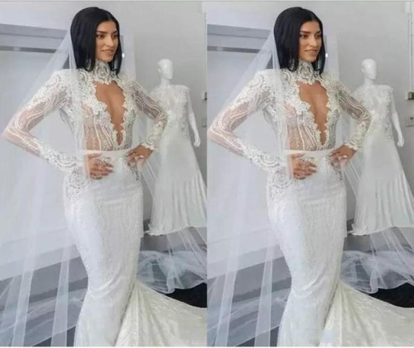 high neck lace mermaid wedding dresses with full appliques sweep train long sleeves country bridal dress beaded plus size boho wed1451670, White
high neck lace mermaid wedding dresses with full appliques sweep train long sleeves country bridal dress beaded plus size boho wed1451670, White