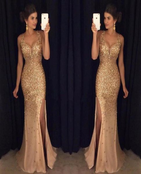 gold shinny prom dresses 2017 v neck cap sleeves beaded sequins crystal right side slit prom dresses formal party dresses1249867, Black
gold shinny prom dresses 2017 v neck cap sleeves beaded sequins crystal right side slit prom dresses formal party dresses1249867, Black