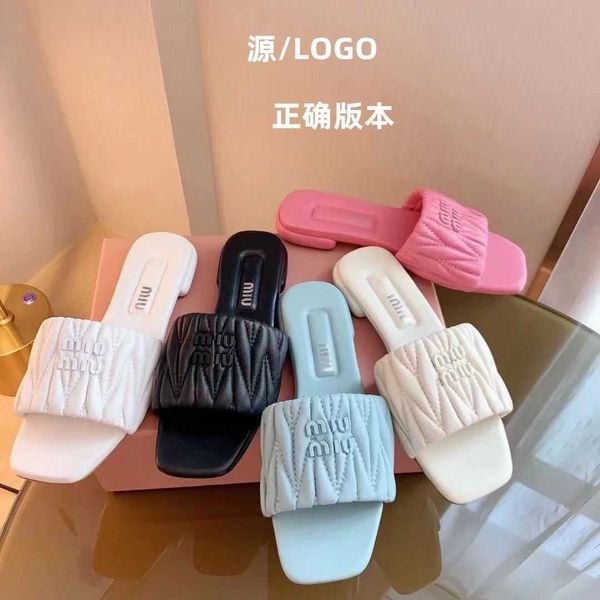 mius beach shoes women slide designer sandals flat bottomed square toe slippers for girls in summer pleated heels soft f82j
mius beach shoes women slide designer sandals flat bottomed square toe slippers for girls in summer pleated heels soft f82j