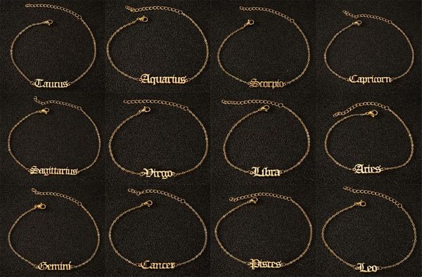 2020 fashion stainless steel foot chain bracelet anklet 12 zodiac sign old english alphabet charm bracelet for women new design je9790614, Black
2020 fashion stainless steel foot chain bracelet anklet 12 zodiac sign old english alphabet charm bracelet for women new design je9790614, Black