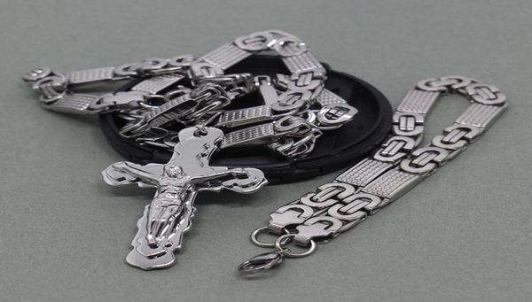 8mm flat byzantine chain stainless steel necklace for men039s jesus cross pendant jewelry5426682, Silver
8mm flat byzantine chain stainless steel necklace for men039s jesus cross pendant jewelry5426682, Silver