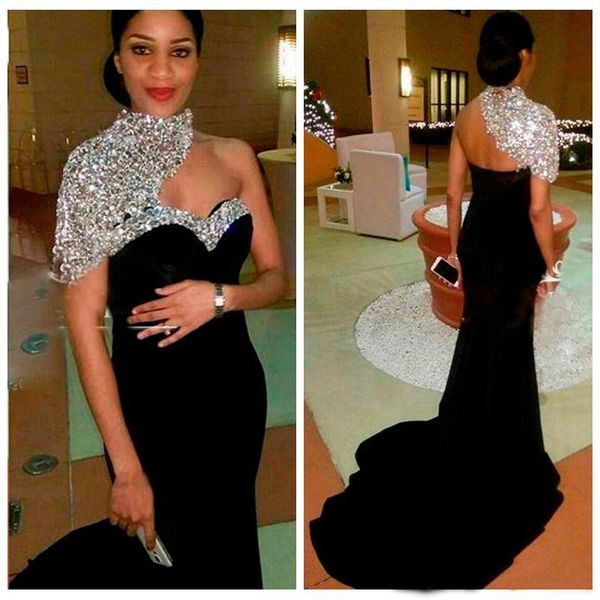 2023 bling bling elegant black long mermaid evening dresses high neck crystal beaded short sleeves women crystal beaded formal prom gowns, Black;red
2023 bling bling elegant black long mermaid evening dresses high neck crystal beaded short sleeves women crystal beaded formal prom gowns, Black;red