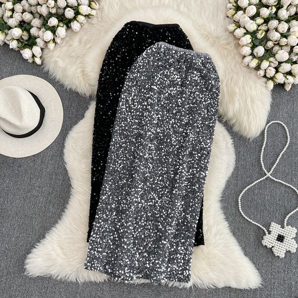 skirts korean fashion midi skirt woman high waist side slit sequined party pencil skirts female casual mid length jupe drop 230717, Black
skirts korean fashion midi skirt woman high waist side slit sequined party pencil skirts female casual mid length jupe drop 230717, Black