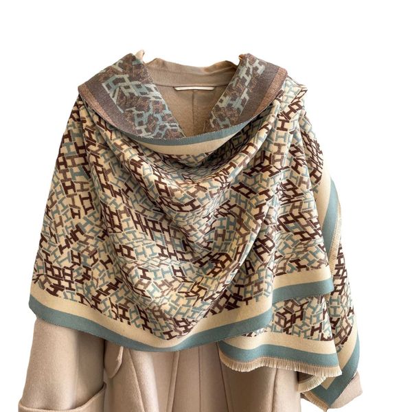 luxurious korean fashion h letter double sided scarf cashmere versatile shawl autumn and winter long thickened warm neckband cc5b, Blue;gray
luxurious korean fashion h letter double sided scarf cashmere versatile shawl autumn and winter long thickened warm neckband cc5b, Blue;gray
