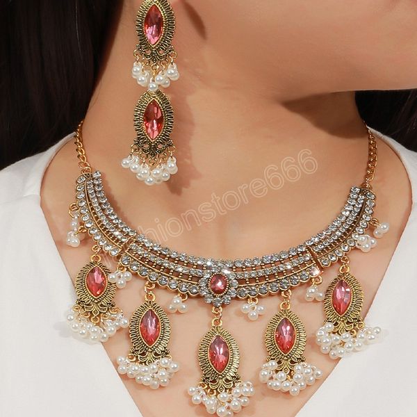 vintage luxury red crystal exaggerated large necklace earring women's gold plated long tassel jewelry sets weddings banquet gift, Silver
vintage luxury red crystal exaggerated large necklace earring women's gold plated long tassel jewelry sets weddings banquet gift, Silver