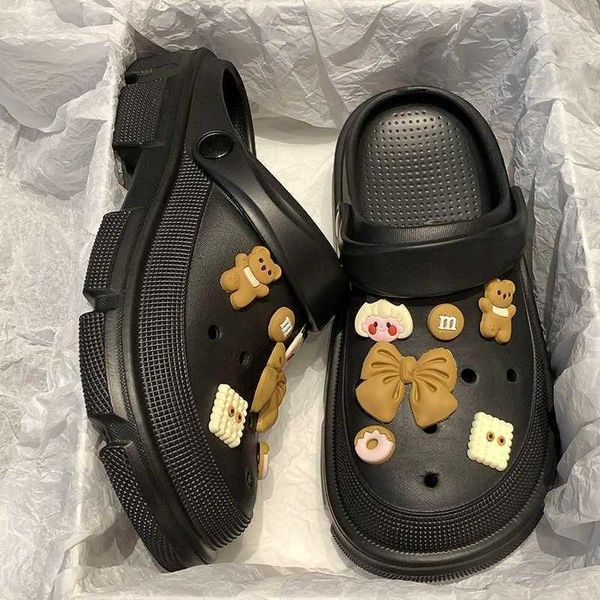 

sandals comwarm fashion women slippers outdoor clogs thick sole female eva light non-slip home slides flip flops garden shoes 230417, Black