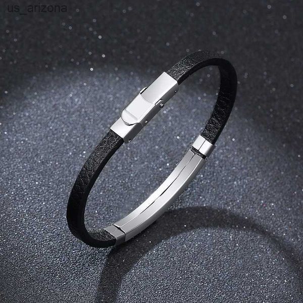modyle custom thin leather bracelet personalized adjustable stainless steel cuff wristband punk leather bracelet for women men l230620, Golden;silver
modyle custom thin leather bracelet personalized adjustable stainless steel cuff wristband punk leather bracelet for women men l230620, Golden;silver