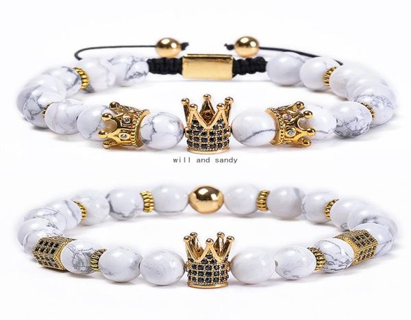 natural stone howlite beads bracelet copper zircon diamond crown bracelets braided women men fashion jewelry will and sandy3580902, Black
natural stone howlite beads bracelet copper zircon diamond crown bracelets braided women men fashion jewelry will and sandy3580902, Black