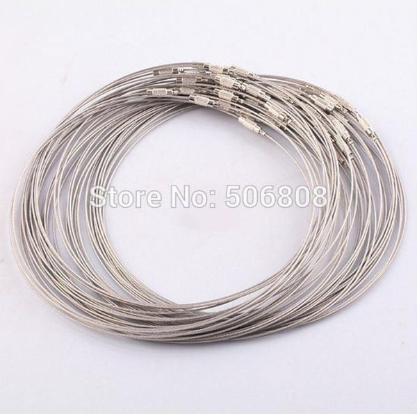 whole 100pcs 1mm 18inch gray stainless steel wire necklace cord collar choker screw clasp jewelry findings9574458, Silver
whole 100pcs 1mm 18inch gray stainless steel wire necklace cord collar choker screw clasp jewelry findings9574458, Silver