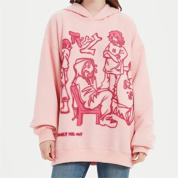 hand painted street clothes pink hoodie sweatshirt funny cartoon pattern hoodie autumn harajuku graffiti hoodie pullover, Black
hand painted street clothes pink hoodie sweatshirt funny cartoon pattern hoodie autumn harajuku graffiti hoodie pullover, Black