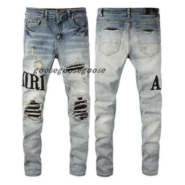 2022ss new european and american men's designer hip-hop jeans high street fashion tide brand cycling motorcycle wash patch letter loose, Blue
2022ss new european and american men's designer hip-hop jeans high street fashion tide brand cycling motorcycle wash patch letter loose, Blue