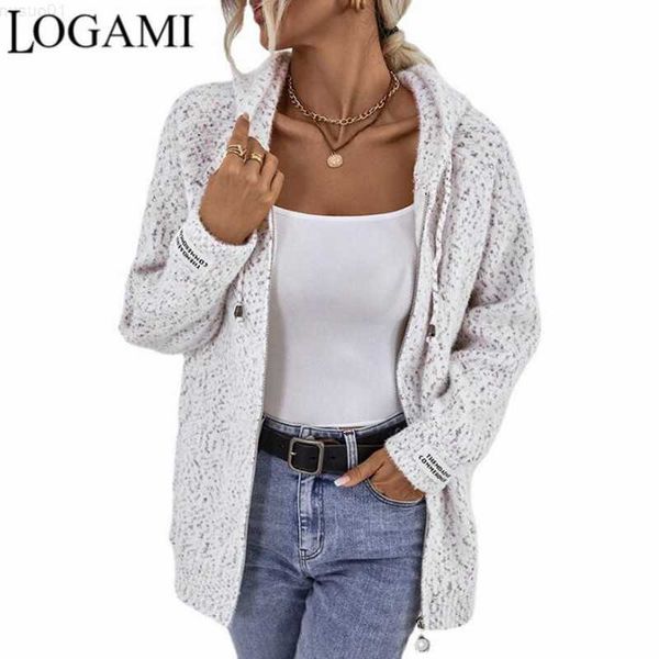 women's sweaters logami hooded drstring women's zipper sweater autumn winter new sweaters cardigan coat l230718, White;black
women's sweaters logami hooded drstring women's zipper sweater autumn winter new sweaters cardigan coat l230718, White;black