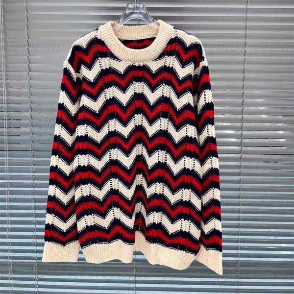 autumn knit sweater designer pullover colorblocked wave stripe cutout knit long sleeve sweaters womens sweatshirt, White;black
autumn knit sweater designer pullover colorblocked wave stripe cutout knit long sleeve sweaters womens sweatshirt, White;black