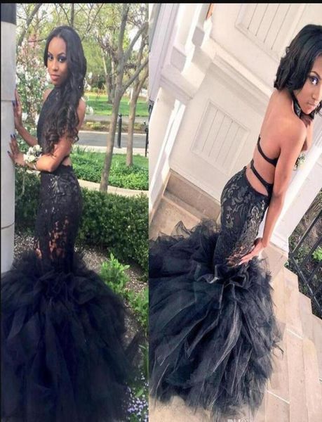 2019 black girls mermaid prom dresses halter sheer lace applique backless cascading ruffles skirt formal dresses evening gown4857471
2019 black girls mermaid prom dresses halter sheer lace applique backless cascading ruffles skirt formal dresses evening gown4857471
