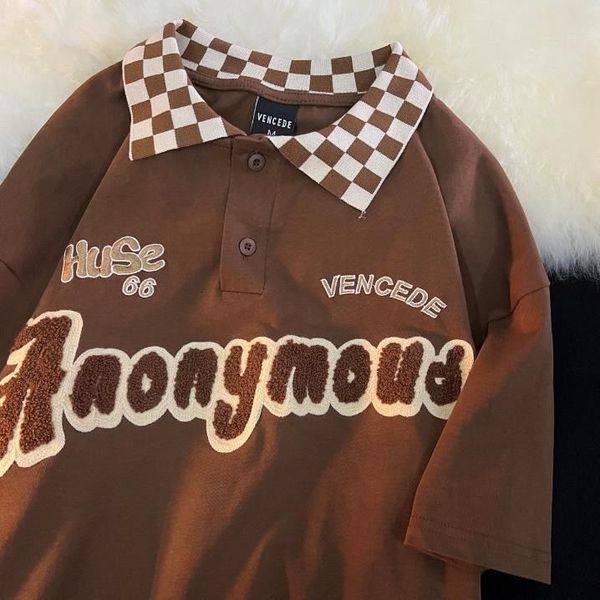 women's tshirt summer american retro flocking embroidery polo shirt shortsleeved tshirt female lapel oversize couple clothing y2k 23071, White
women's tshirt summer american retro flocking embroidery polo shirt shortsleeved tshirt female lapel oversize couple clothing y2k 23071, White
