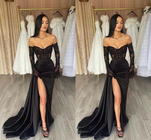black mermaid prom dresses long for women off shoulder lace applique high side split evening party birthday pageant gowns formal wear specia
black mermaid prom dresses long for women off shoulder lace applique high side split evening party birthday pageant gowns formal wear specia