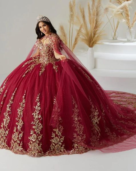 burgundy gold sweetheart quinceanera dresses with long cape applique floral lack-up back prom vestidos debutantes 15 anos, Blue;red
burgundy gold sweetheart quinceanera dresses with long cape applique floral lack-up back prom vestidos debutantes 15 anos, Blue;red