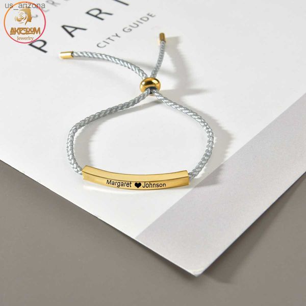 akizoom punk engrave name custom bracelets gold color stainless steel rope hand chain customized for women couple jewelry gift l230620, Golden;silver
akizoom punk engrave name custom bracelets gold color stainless steel rope hand chain customized for women couple jewelry gift l230620, Golden;silver