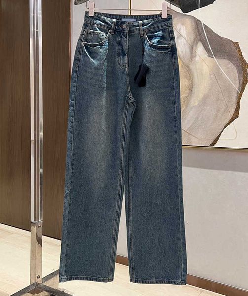 women's jeans designer high edition 23 spring/summer new triangle label waist old wide leg loose slim denim long pants ha6f, Blue
women's jeans designer high edition 23 spring/summer new triangle label waist old wide leg loose slim denim long pants ha6f, Blue