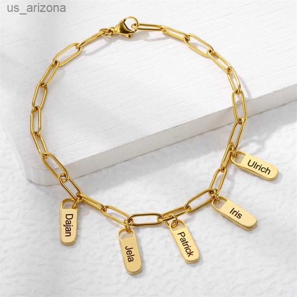 custom stainless steel gold hang tag bracelet personalized engraved name letter id bangle anniversary nameplate family jewelry l230620, Golden;silver
custom stainless steel gold hang tag bracelet personalized engraved name letter id bangle anniversary nameplate family jewelry l230620, Golden;silver