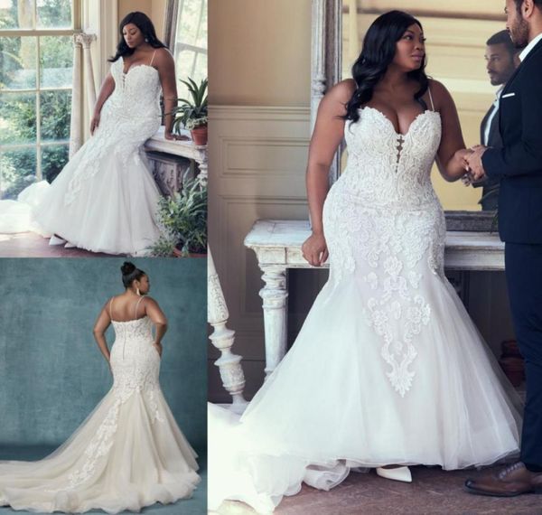 stunning plus size mermaid lace wedding dresses spaghetti straps plunging neck bridal gowns sweep train tulle trumpet robe de mari5481994, White
stunning plus size mermaid lace wedding dresses spaghetti straps plunging neck bridal gowns sweep train tulle trumpet robe de mari5481994, White