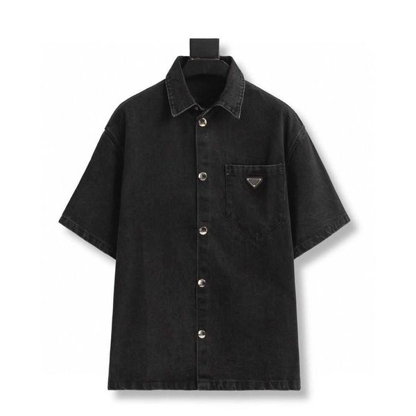 summer men's lapel to do old denim short-sleeved coat, wash to do old denim retro, casual simple fashion., Black;brown
summer men's lapel to do old denim short-sleeved coat, wash to do old denim retro, casual simple fashion., Black;brown