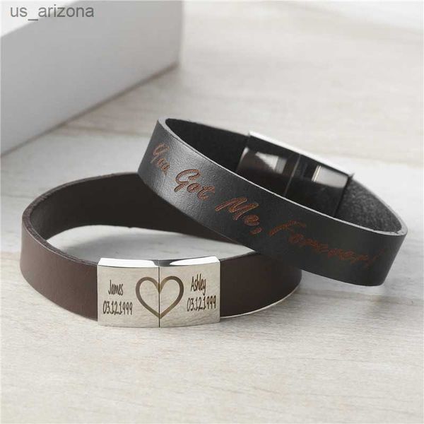 personalized name bracelets for men stainless steel genuine leather double lettering custom charm bracelet for couple l230620, Golden;silver
personalized name bracelets for men stainless steel genuine leather double lettering custom charm bracelet for couple l230620, Golden;silver
