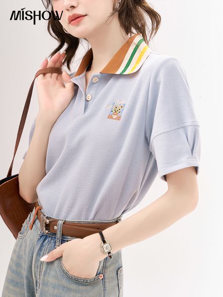 women's blouses shirts mishow french embroidery polo tshirt for women 2023 summer korean colorful neck female casual solid office lady, White
women's blouses shirts mishow french embroidery polo tshirt for women 2023 summer korean colorful neck female casual solid office lady, White