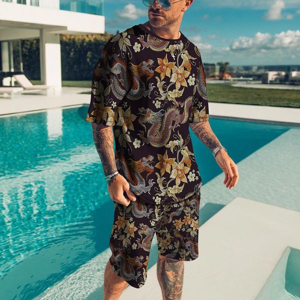 men's tracksuits men outfit summer short sleeve chinese dragon t shirt set fashion 2 piece streetwear 3d printed sports beach shorts sp, Gray
men's tracksuits men outfit summer short sleeve chinese dragon t shirt set fashion 2 piece streetwear 3d printed sports beach shorts sp, Gray