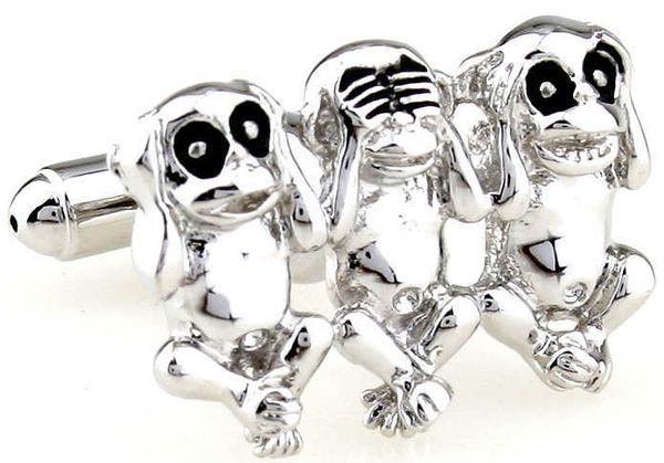 cuff links novelty cufflinks black color animal monkey design copper material men cufflinks whoelsale retail hkd230718, Silver
cuff links novelty cufflinks black color animal monkey design copper material men cufflinks whoelsale retail hkd230718, Silver