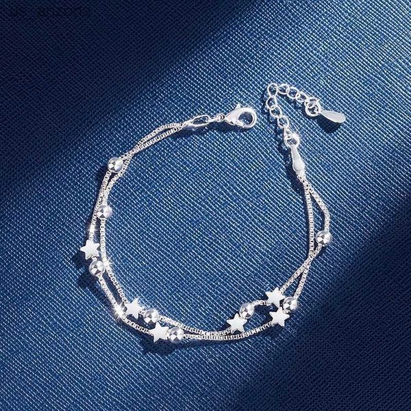 sterling silver double layers stars beads bracelets for women elegant box chain charm bracelet birthday party gift l230620, Golden;silver
sterling silver double layers stars beads bracelets for women elegant box chain charm bracelet birthday party gift l230620, Golden;silver