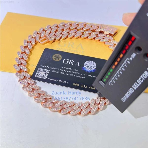 15mm rose gold chains custom hip hop cuban necklace 925 silver vvs moissanite cuban link chain
15mm rose gold chains custom hip hop cuban necklace 925 silver vvs moissanite cuban link chain
