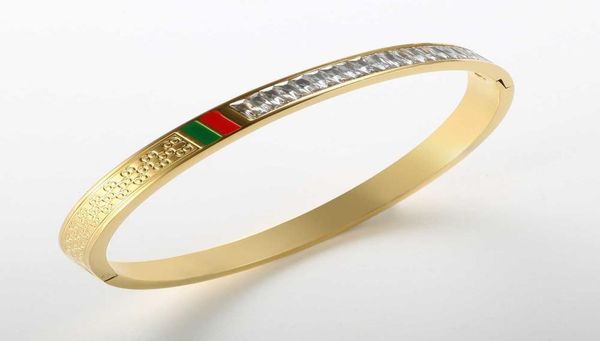 new fashion enamel with square rhinestone bracelets women men famous brand stainless steel cuff bangles luxury jewelry q07172125010, Black
new fashion enamel with square rhinestone bracelets women men famous brand stainless steel cuff bangles luxury jewelry q07172125010, Black