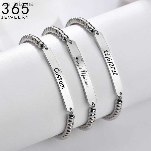 stainless steel engraved name bead bracelet personalized custom nameplate date bracelets for women girl jewelry gift l230620, Golden;silver
stainless steel engraved name bead bracelet personalized custom nameplate date bracelets for women girl jewelry gift l230620, Golden;silver