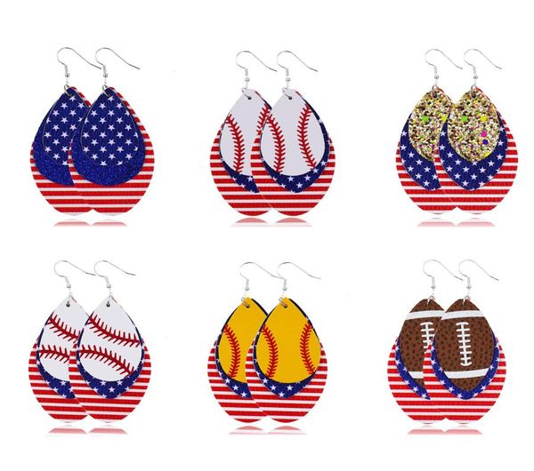 new fashion football baseball softball sports leather earring women three layer teardrop dangle earring for independence day jewel1999179, Silver
new fashion football baseball softball sports leather earring women three layer teardrop dangle earring for independence day jewel1999179, Silver