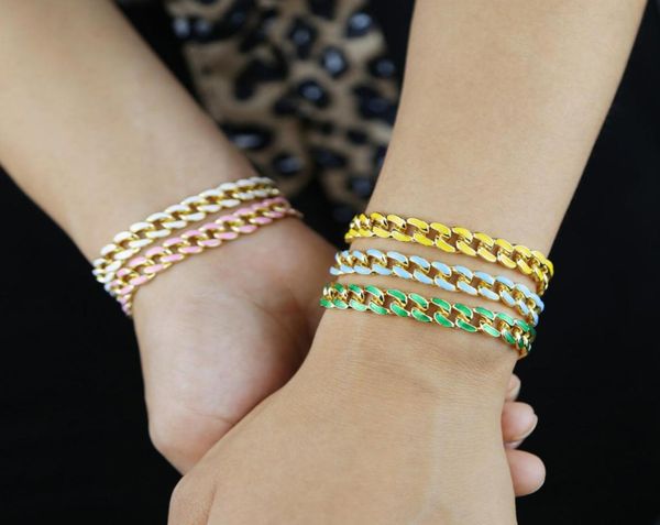 iced out women hip hop cuban chain bracelet bangle with yellow pink green blue enamel rainbow wedding party bracelet jewelry9807843, Golden;silver
iced out women hip hop cuban chain bracelet bangle with yellow pink green blue enamel rainbow wedding party bracelet jewelry9807843, Golden;silver