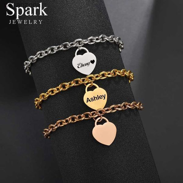 spark personalized stainless steel heart bracelet pendant for women adjustable link chain engrave name picture bracelet gifts l230620, Golden;silver
spark personalized stainless steel heart bracelet pendant for women adjustable link chain engrave name picture bracelet gifts l230620, Golden;silver
