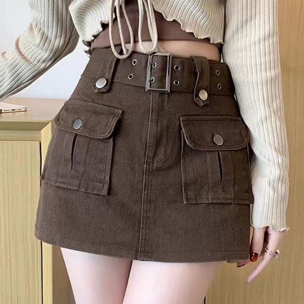 skirts women's vintage green denim cargo skirt spring summer y2k big pocket belt mini skirts woman korean high waist short pants 230717, Black
skirts women's vintage green denim cargo skirt spring summer y2k big pocket belt mini skirts woman korean high waist short pants 230717, Black