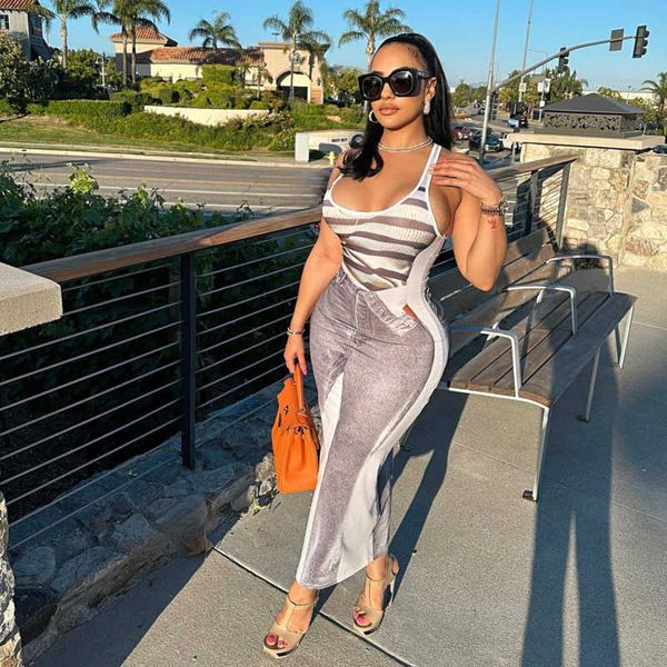 retail 2023 summer womens causal dresses designer fashion striped print dress sleeveless elastic digital printed skirt, Black;gray
retail 2023 summer womens causal dresses designer fashion striped print dress sleeveless elastic digital printed skirt, Black;gray