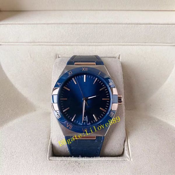 men watch 41mm coaxial 131 23 watches miyota 8215 automatic two tone rose gold precision steel case leather strap blue sun decorative plate, Slivery;brown
men watch 41mm coaxial 131 23 watches miyota 8215 automatic two tone rose gold precision steel case leather strap blue sun decorative plate, Slivery;brown