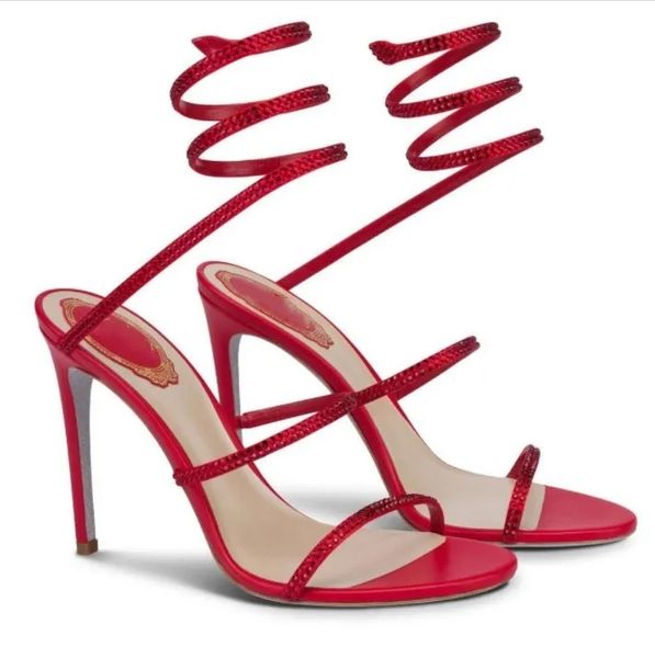 band sandals rene caovilla rhinestone crystal serpentine winding shoes luxury designer stiletto heel womens rome sandal 35-43 with box, Black
band sandals rene caovilla rhinestone crystal serpentine winding shoes luxury designer stiletto heel womens rome sandal 35-43 with box, Black