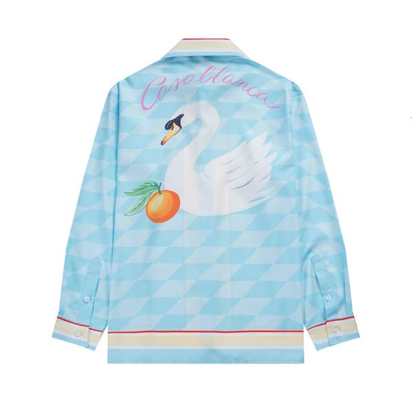 men's casual shirts orange swan print pink casablanca shirt thin silk clothes men women overszie hawaii beach long blouse 230718, White;black
men's casual shirts orange swan print pink casablanca shirt thin silk clothes men women overszie hawaii beach long blouse 230718, White;black