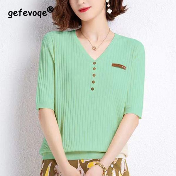 women s t shirt plus size solid color casual clothing summer loose comfortable pullovers v neck button knitting t shirt 230719, White
women s t shirt plus size solid color casual clothing summer loose comfortable pullovers v neck button knitting t shirt 230719, White