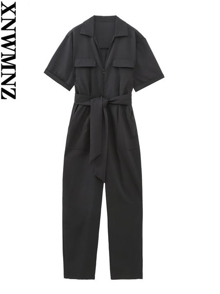 women's jumpsuits rompers xnwmnz 2023 women fashion belt zipper jumpsuit woman retro lapel short sleeve pocket female chic 230719, Black;white
women's jumpsuits rompers xnwmnz 2023 women fashion belt zipper jumpsuit woman retro lapel short sleeve pocket female chic 230719, Black;white