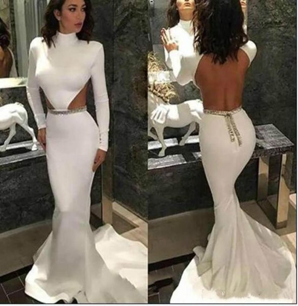 modest white stain high neck evening gowns cutaway sides mermaid backless prom red carpet dresses with long sleeves dubai custom m3359953, Black;red
modest white stain high neck evening gowns cutaway sides mermaid backless prom red carpet dresses with long sleeves dubai custom m3359953, Black;red