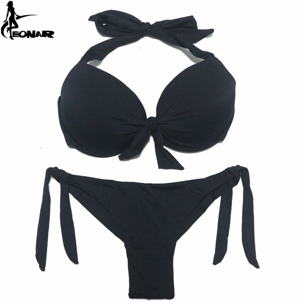 women s plus size swimwear eonar bikini solid swimsuit push up set brazilian cut classic bottom bathing suits 230719, Black
women s plus size swimwear eonar bikini solid swimsuit push up set brazilian cut classic bottom bathing suits 230719, Black