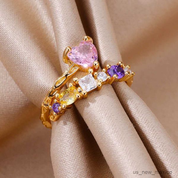 band rings colored zircon heart rings for women new in adjustable stainless steel ring 2023 trend wedding jewerly r230719, Silver
band rings colored zircon heart rings for women new in adjustable stainless steel ring 2023 trend wedding jewerly r230719, Silver