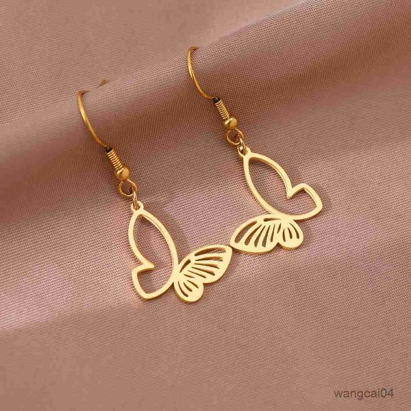 charm stainless steel earrings 2023 new design exquisite hollow butterfly pendant fashion elegant stud earrings for women jewelry gift r2307, Golden
charm stainless steel earrings 2023 new design exquisite hollow butterfly pendant fashion elegant stud earrings for women jewelry gift r2307, Golden